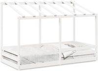 vidaXL Kinderbed met bedhuis 100x200 cm massief grenenhout wit