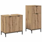 vidaXL Badkamermeubel Set 2 stuks Artisan Eiken