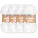 JubileeYarn Fun Finger Loops Jumbo-garen, polyester, voor vlechten met de vingers, 100 g/bol, wit, 4 stuks