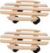 Pro Garden Plantentrolley - 2x - Hout - Naturel - Rond - D35 cm