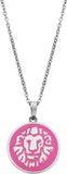 CO88 Collection Zodiac 8CN 26092 Collier Leeuw 42+5cm Zilverkleurig/Donkerroze