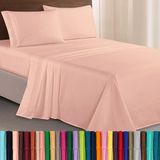 Elegant Comfort Luxe 1500 premium hotelkwaliteit microvezel drielijn geborduurd zachtste 4-delige lakenset, kreuk- en vervagingsbestendig, Queen, Blush Pink