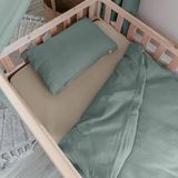 LILIMAUS Kinderdekbedovertrek 100 x 135 cm met kussensloop 40 x 60 cm - mousseline katoen - groen