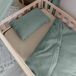 LILIMAUS Housse de couette enfant 100 x 135 cm avec taie d'oreiller 40 x 60 cm - mousseline coton - vert