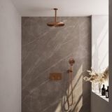 Brauer Copper Edition Thermostatische Regendoucheset Inbouw - Hoofddouche 30 cm - Met Drukknoppen - Handdouche 3 Standen - Doucheslang - Wandaansluitbocht