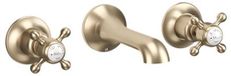 Crosswater Belgravia Wastafelkraan - inclusief inbouwdeel - 3 gats - kruisgreep - 14.1cm uitloop - geborsteld messing (goud)