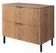 3xE living Meuble vasque 80 cm, chêne artisanal doré, plan artisanal, pieds noirs