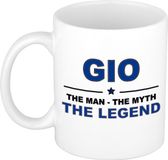 Bellatio Decorations naam cadeau mok - Gio - man myth legend - koffiemok - 300 ml - collega - vaderdag