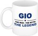 Bellatio Decorations naam cadeau mok - Gio - man myth legend - koffiemok - 300 ml - collega - vaderdag