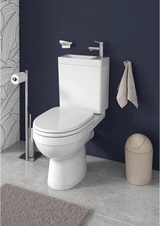 Allibert Wasbak Toilet COMBI Wit SoftClose 810x650mm