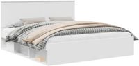 vidaXL Bedframe met hoofdeinde, wit, 180 x 200 cm, massief grenenhout