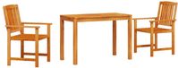vidaXL Eettafel Set 3-delig Massief Acacia Hout Bruin