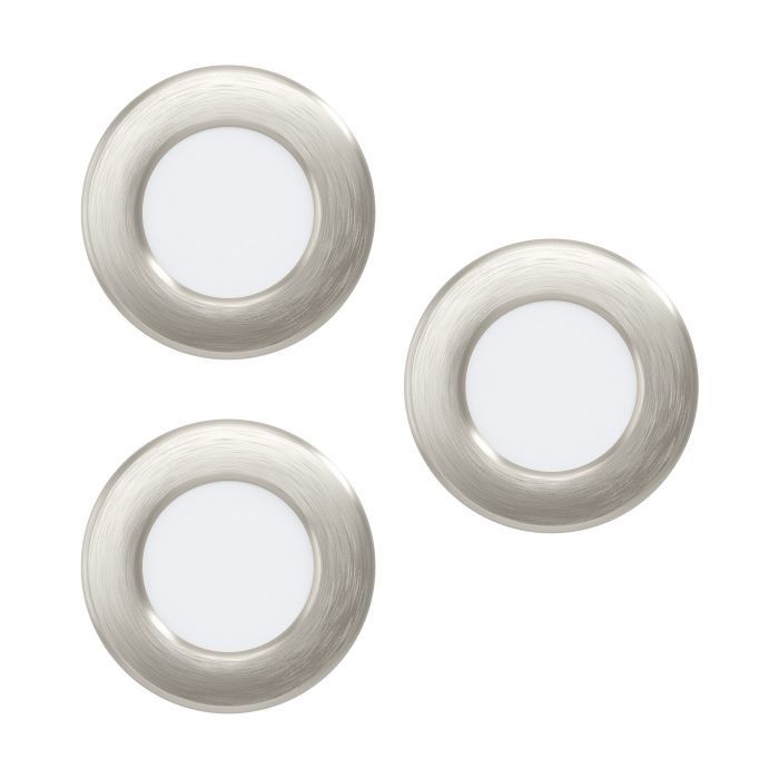 EGLO Fueva 5 Recessed LED Spot - Satin Steel & White - Ø 8.6 cm