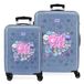 Movom Power Girl Kofferset, blauw, 55/65 cm, stijf, 5,6 kg, zijdelingse combinatiesluiting, ABS, 91 l, handbagage