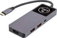 InLine USB-C naar HDMI 4K 60Hz, USB-A en USB-C PD 100W adapter | display | 0,15 meter