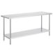 VEVOR Table de Travail en Acier Inoxydable 61x182,9x86,4 cm
