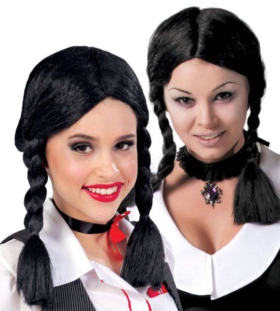Partywinkel Vlechten Pruik Zwart