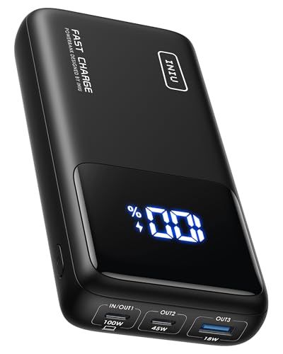 INIU Power Bank, 100 W 25000mAh Powerbank Klein maar Sterke, USB C Input & Output Laptop Externe Batterij Compatibel met MacBook Pro iPad Air iPhone 16 15 14 Pro Samsung S24 S23