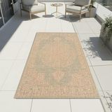 Tapis Vert et Marron Tissé Plat 80 x 150 cm