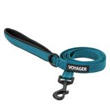 Voyager Reflecterende hondenriem met neopreen handvat, 1,5 m lang, turkoois