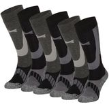 Xtreme Sockswear Xtreme Skisokken - 6 paar unisex skikousen kniehoogte - Multi Black - Maat 35/38