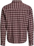JACK & JONES Overhemd 'JORFREDERIKSBERG' donkerbruin / karmijnrood / wit