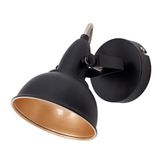 Briloner SOFT Wandlamp Plafond Spot 1-Lichts Draai- en Draaischijnwerper Retro/Vintage Metaal Zwart-Goud E14