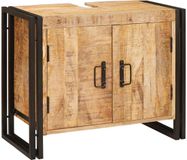 vidaXL Wastafelkast met plank Bruin 71 x 33 x 58 cm Massief Mango Hout