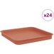 Maison Exclusive - Plateau Carré À Fleurs 24 Pc Rouge Brique 25,5 X 25,5 X 2,5 Cm