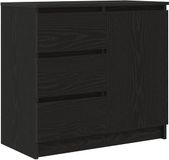 vidaXL Dressoir met lade, zwart eiken, 71x35x65 cm