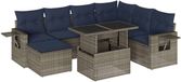 vidaXL Ensemble de banc de jardin 8 pièces avec coussins, gris, polyrotin