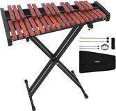 VEVOR Glockenspiel, 32-Tonig, Professioneel Houten Xylofoon-Percussie-Instrument met In Hoogte Verstelbare Standaard van Koolstofstaal, 4 Stokken, Draagtas, Muziekinstrumentenset voor Beginners