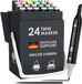 OfficeTree 24er Set Twin Marker Duo-Fasermaler Weiche Farben