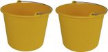 Merkloos / Sans marque Plasticforte Emmer - 2x - geel - kunststof - met hengsel - 12 liter