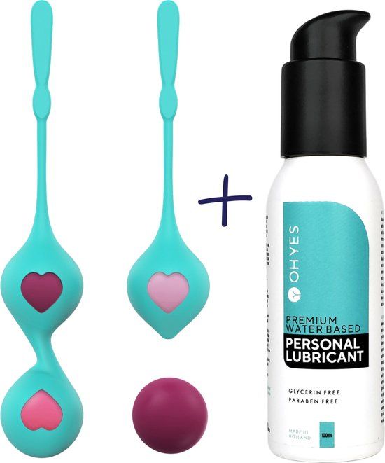 OHYES Vaginale Kegel Balls - Bekkenbodemtrainer - Turquoise - Incl. Glijmiddel