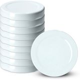 KADAX Schroefdeksel fi53 mm, metalen twist-off-deksel, geschikt voor 115 ml potten, reservedeksel met 4 vergrendeltanden, deksel voor flessen en weckpotten (10 stuks, wit)