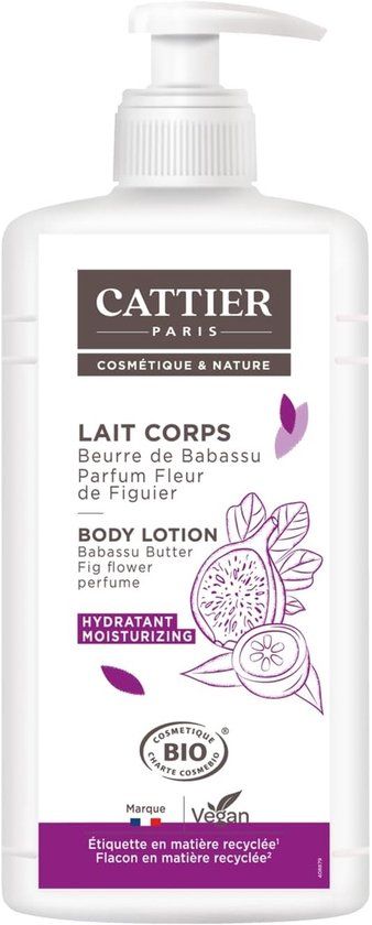 Cattier Paris Moisturizing Body Lotion Babassu Butter Fig Blossom Scent Vegan Body Cream 500ml