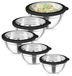 Rösle Set de bols mélangeurs - Acier inoxydable - 5 pièces - Avec couvercles transparents - Noir