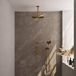 Brauer Gold Edition Thermostatische Regendoucheset Inbouw - Hoofddouche 30 cm - Handdouche 3 Standen - Doucheslang - Wandaansluitbocht - Geborsteld Goud