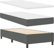 vidaXL Boxspringbed met hoofdeinde Donkergrijs 90 x 190 cm Stof