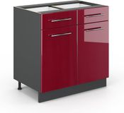 Vicco Fame-Line Keukenonderkast – 80 cm zonder werkblad Bordeauxrode hoogglans