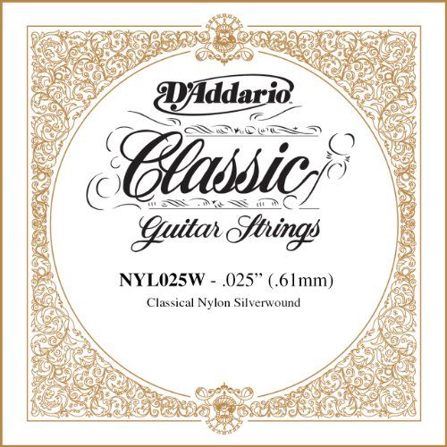 D'Addario NYL025W Single Wound Concert Guitar String .025 - Silver