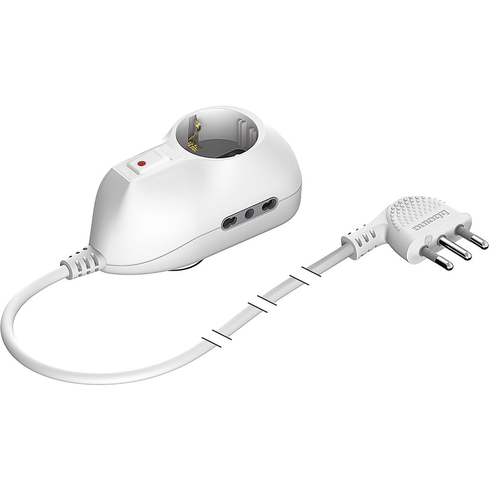 BTicino 3632DB Stekkerdoos - Wit - 3m Kabel - Met Aan/Uit Schakelaar