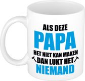 Bellatio Decorations Als deze papa het niet kan maken mok / beker - 300 ml - wit