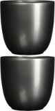 Mica Decorations Pot de fleurs - 3x pièces - gris anthracite - céramique - 19 x 18 cm