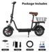 I12 Trottinette électrique avec siège - Siège amovible - Panier - Pliable - 36V 7,5Ah - Autonomie 35 km - Noir