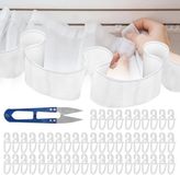 OEM Shenzhen Haorui Industrial Technology Co., Ltd. Gordijnband met haken - Wit - 7 cm x 290 cm - Polyester