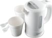 Kenwood Bouilloire de voyage Discovery, 0,5 litre, 650W, avec filtre anti-calcaire, blanc et gris, incluant 2 tasses + 2 cuillères
