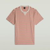 G-Star Nifous Stripe R T Heren T-shirt - L - Katoen - Gestreept - Ronde hals - Korte mouw - Regular Fit - Casual - Rood