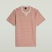 G-Star Nifous Stripe R T Heren T-shirt - L - Katoen - Gestreept - Ronde hals - Korte mouw - Regular Fit - Casual - Rood